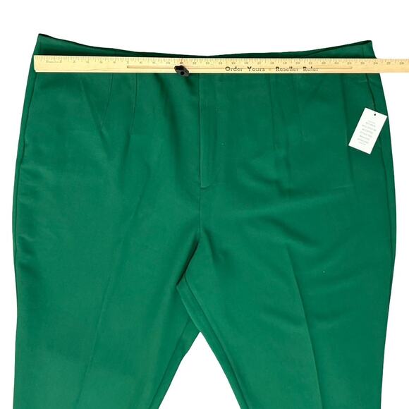 Eloquii Hunter Green Stretch Slacks Trousers Tapered Leg size 28 NEW Tags - Picture 6 of 9